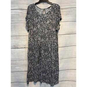 LOFT Floral Print Dress With Short Sleeves Size XL